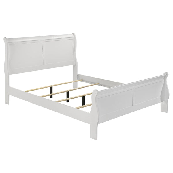 Coaster Furniture Louis Philippe 202441KE 47-inch Eastern King Sleigh Panel Bed - White IMAGE 1