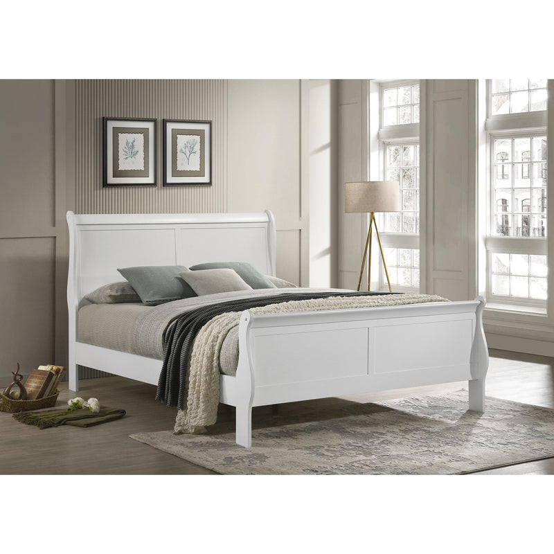  Coaster Furniture Louis Philippe 202441KE 47-inch Eastern King Sleigh Panel Bed - White IMAGE 2