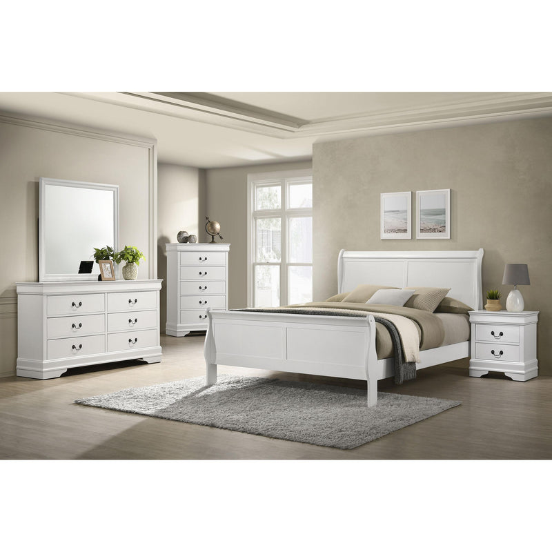  Coaster Furniture Louis Philippe 202441Q 47-inch Queen Sleigh Panel Bed - White IMAGE 5