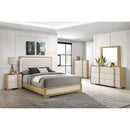  Coaster Furniture Hyland 215651KE Eastern King Panel Bed LED Headboard - Natural IMAGE 7