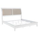  Coaster Furniture Bexhill 223471KE 56-inch Upholstered Eastern King Panel Bed - White IMAGE 1