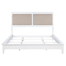  Coaster Furniture Bexhill 223471KE 56-inch Upholstered Eastern King Panel Bed - White IMAGE 3