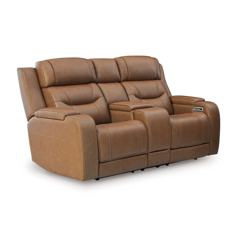 Signature Design by Ashley Knightington PCU1160018A Power Reclining Loveseat Audio Console IMAGE 1