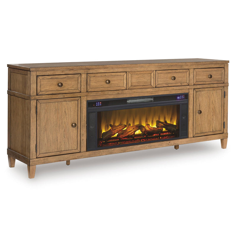 Signature Design by Ashley Sharlance W655W1 81" TV Stand with Electric Fireplace IMAGE 1
