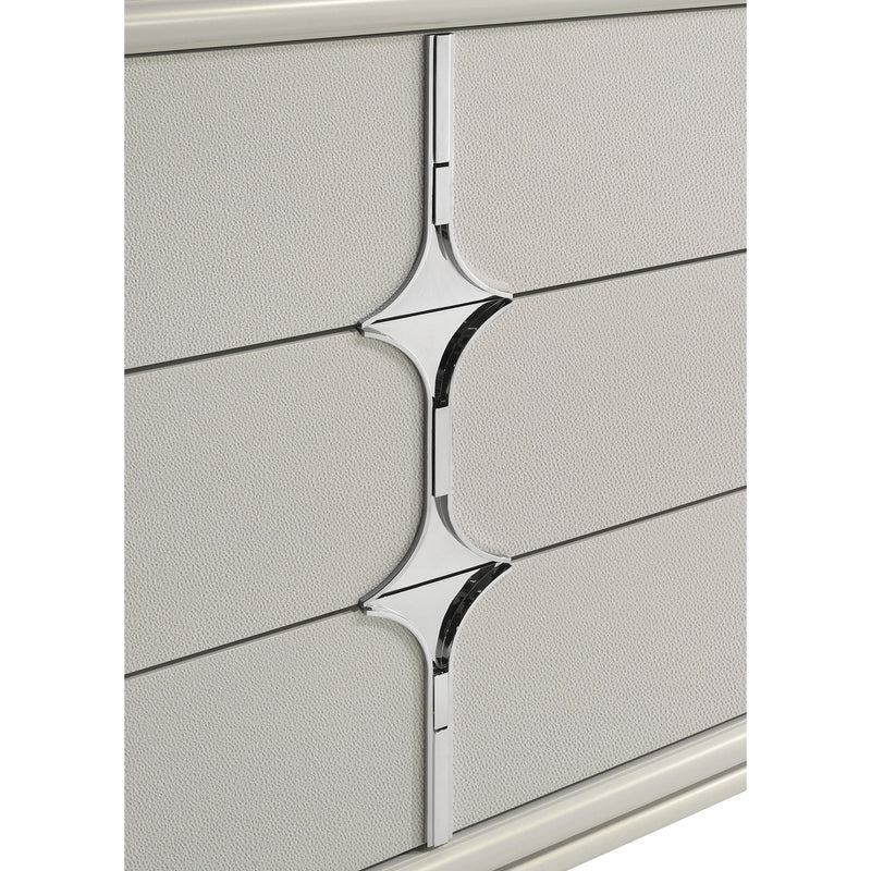 Coaster Furniture Olivia 224953M 6-Drawer Dresser and LED Mirror - Pearl White IMAGE 12