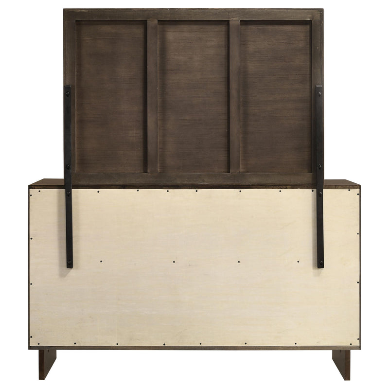 Coaster Furniture Glenwood 225013M 6-Drawer Dresser and Mirror - Warm Brown IMAGE 6