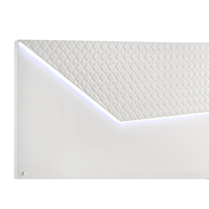  Coaster Furniture Ives 224941KE Eastern King Panel Bed LED Headboard - White High Gloss IMAGE 6