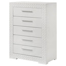 Coaster Furniture Ives 224945 5-Drawer Bedroom Chest of Drawers - White High Gloss IMAGE 3