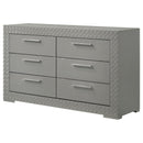 Coaster Furniture Ives 224973 6-Drawer Dresser Cabinet - Grey High Gloss IMAGE 3