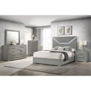 Coaster Furniture Ives 224974 Dresser Mirror - Grey High Gloss IMAGE 4