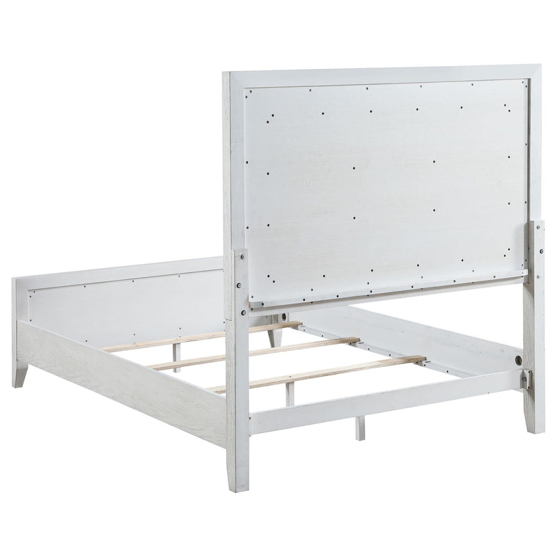  Coaster Furniture Marielle 224841KE Eastern King Upholstered Panel Bed - Distressed White IMAGE 3
