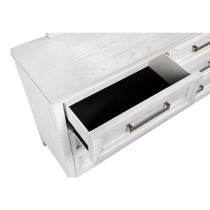  Coaster Furniture Marielle 224843M 6-Drawer Dresser with Mirror - Distressed White IMAGE 11
