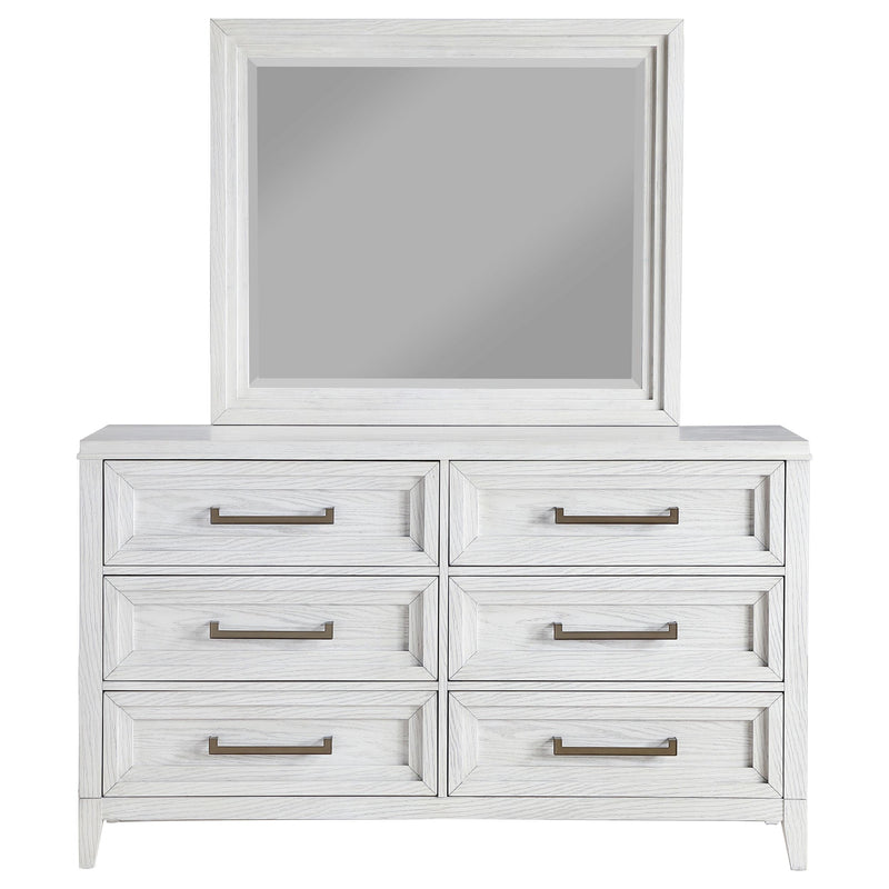  Coaster Furniture Marielle 224843M 6-Drawer Dresser with Mirror - Distressed White IMAGE 2