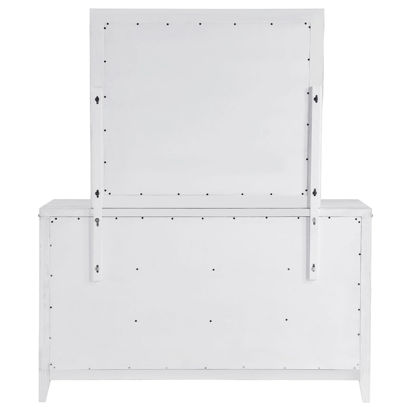 Coaster Furniture Marielle 224843M 6-Drawer Dresser with Mirror - Distressed White IMAGE 6