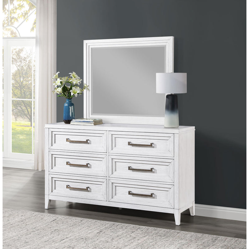  Coaster Furniture Marielle 224843M 6-Drawer Dresser with Mirror - Distressed White IMAGE 9