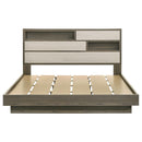  Coaster Furniture Fenwick 224981KE Eastern King Bed Bookcase Headboard - Grey Oak IMAGE 3