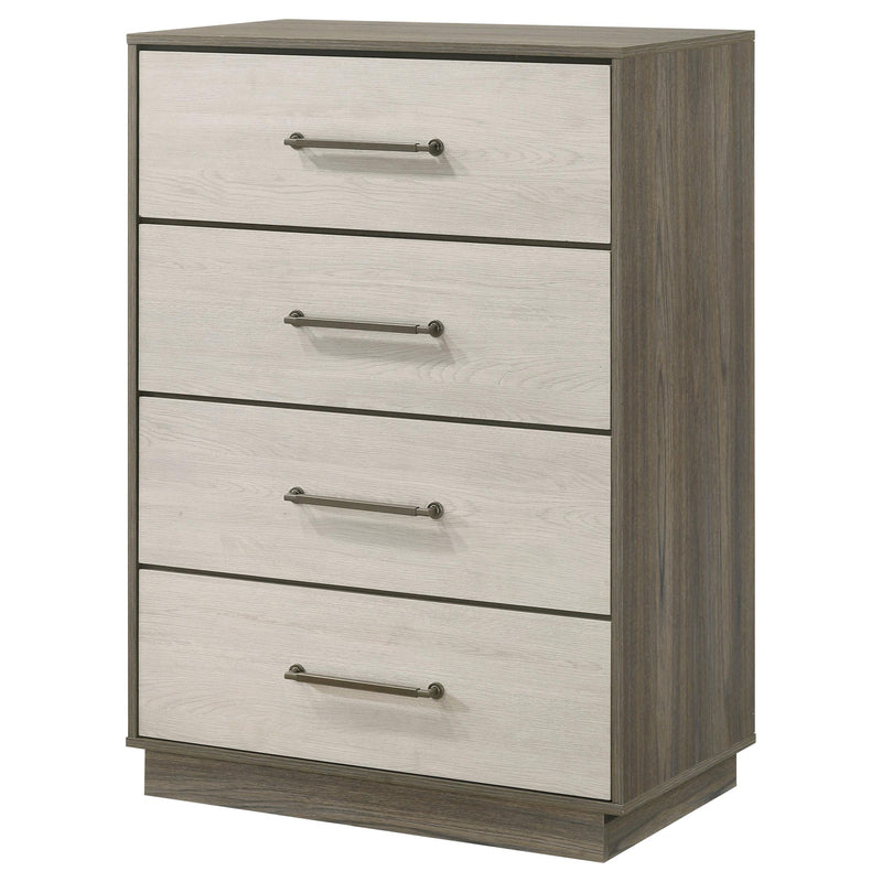  Coaster Furniture Fenwick 224985 4-Drawer Chest of Drawers - Grey Oak IMAGE 3