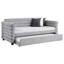  Coaster Furniture Patricia 300718 Boucle Upholstered Twin Day Bed with Trundle - Grey IMAGE 2