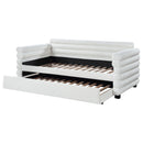 Coaster Furniture Patricia 300716 Boucle Upholstered Twin Day Bed with Trundle - White IMAGE 4