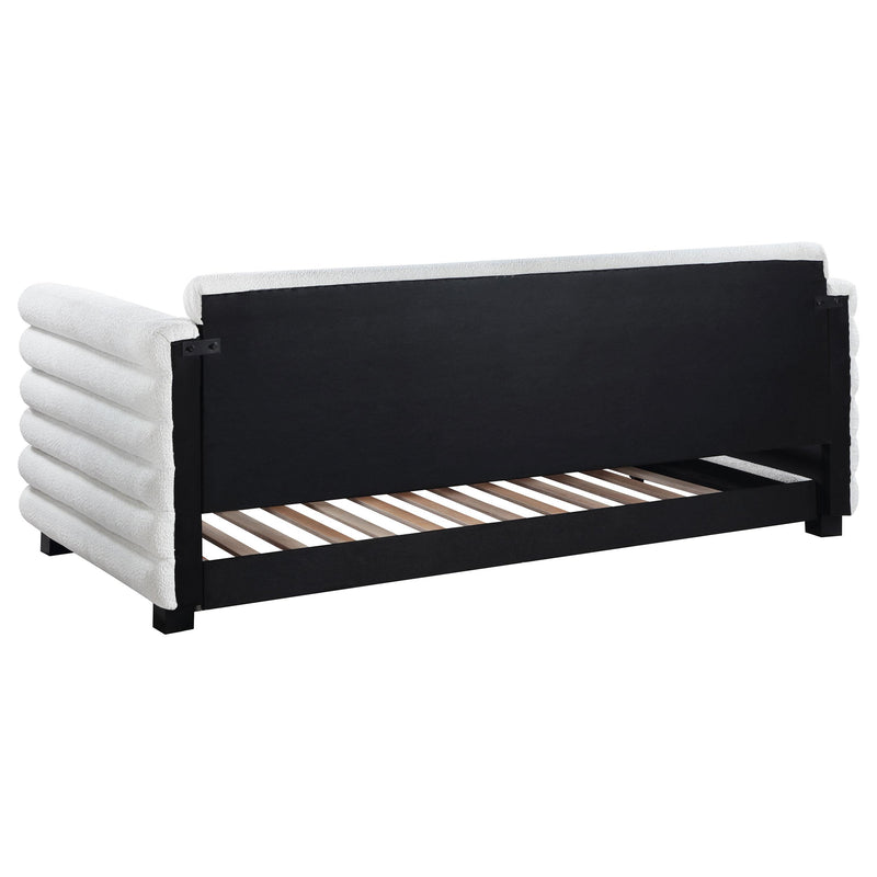  Coaster Furniture Patricia 300716 Boucle Upholstered Twin Day Bed with Trundle - White IMAGE 6