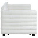  Coaster Furniture Patricia 300716 Boucle Upholstered Twin Day Bed with Trundle - White IMAGE 8
