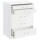  Coaster Furniture Danbury 930208 3-Drawer Makeup Vanity & Stool - Set White High Gloss IMAGE 2