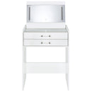  Coaster Furniture Danbury 930208 3-Drawer Makeup Vanity & Stool - Set White High Gloss IMAGE 7