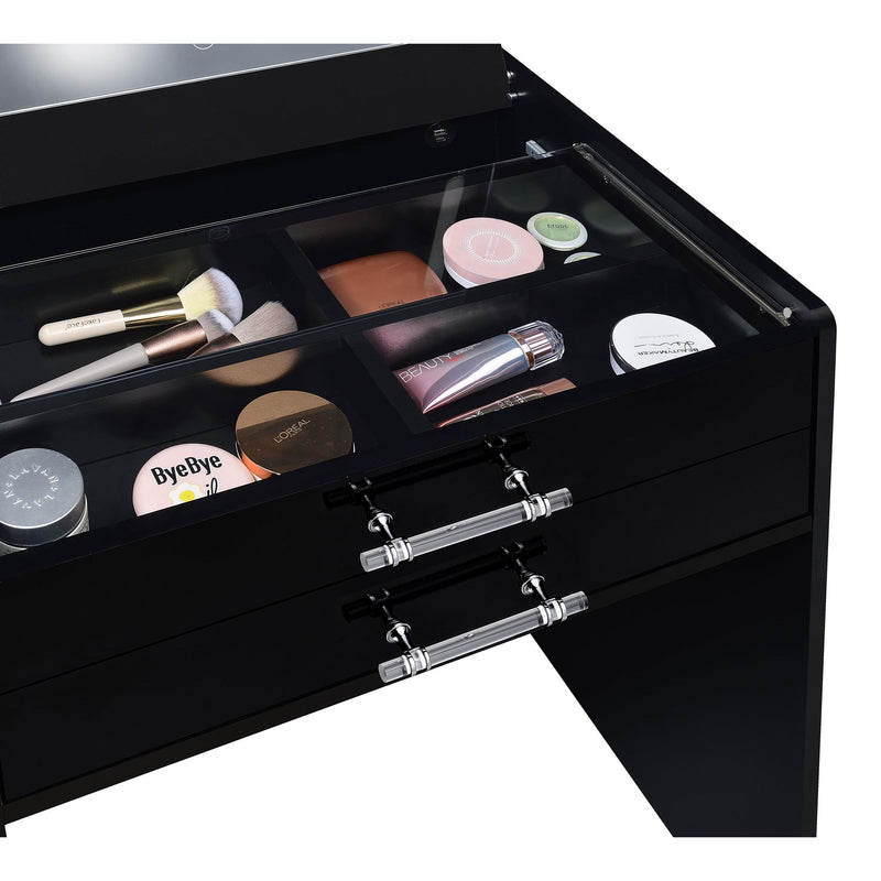  Coaster Furniture Danbury 930209 3-Drawer Makeup Vanity & Stool - Set Black High Gloss IMAGE 18