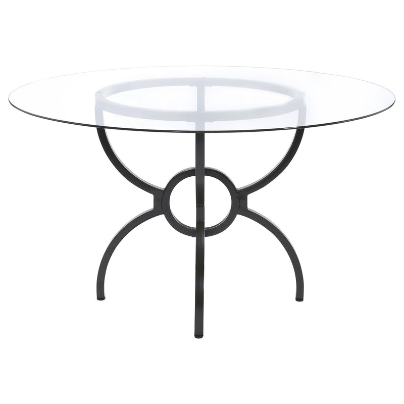  Coaster Furniture Aviano 108291BG Round 48-inch Glass Top Metal Dining Table - Gunmetal IMAGE 3