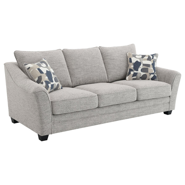  Coaster Furniture Tomkins 509671 Boucle Upholstered Sofa - Light Grey IMAGE 1