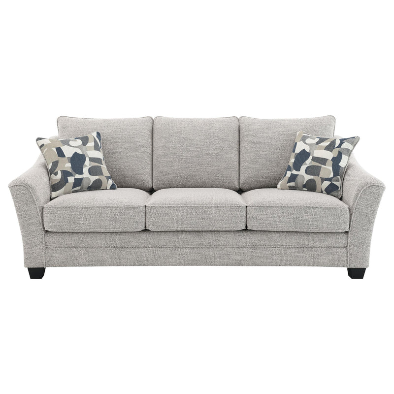  Coaster Furniture Tomkins 509671 Boucle Upholstered Sofa - Light Grey IMAGE 2