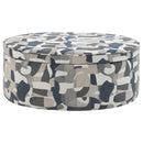  Coaster Furniture Tomkins 509674 Oval Upholstered Storage Ottoman - Indigo Blue IMAGE 3