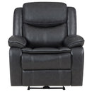  Coaster Furniture Sycamore 610233P Upholstered Power Recliner Chair - Dark Grey IMAGE 3