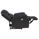  Coaster Furniture Sycamore 610233P Upholstered Power Recliner Chair - Dark Grey IMAGE 5