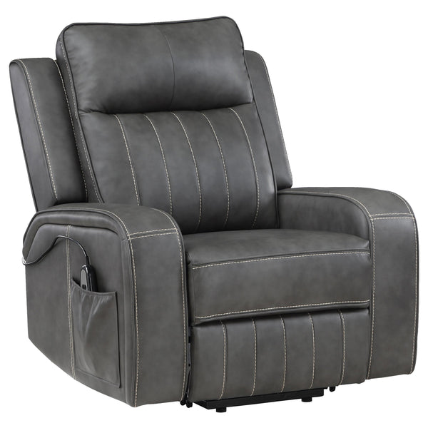  Coaster Furniture Raelynn 603194P Upholstered Power Lift Recliner Chair - Grey IMAGE 1