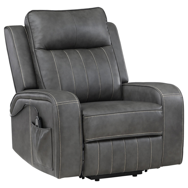  Coaster Furniture Raelynn 603194P Upholstered Power Lift Recliner Chair - Grey IMAGE 1