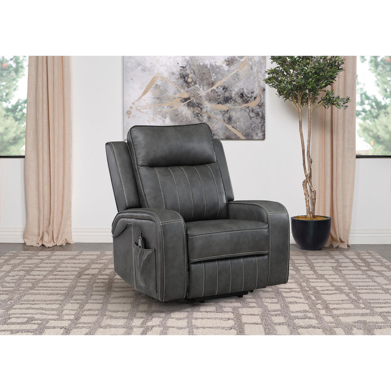  Coaster Furniture Raelynn 603194P Upholstered Power Lift Recliner Chair - Grey IMAGE 5