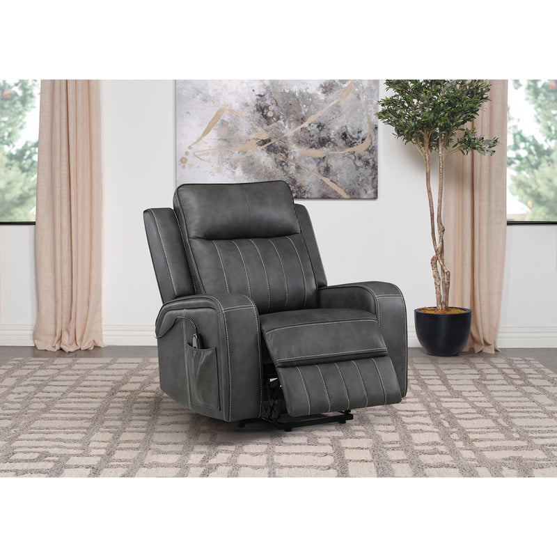  Coaster Furniture Raelynn 603194P Upholstered Power Lift Recliner Chair - Grey IMAGE 6