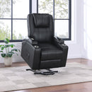  Coaster Furniture Armstrong 609475P Upholstered Power Lift Massage Recliner - Black IMAGE 10
