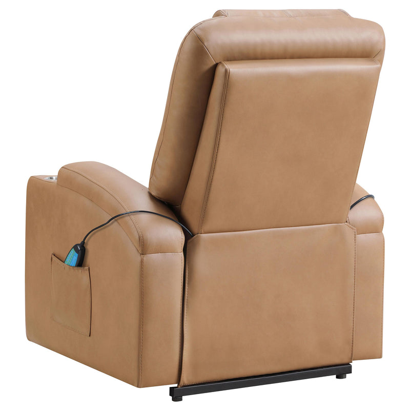  Coaster Furniture Armstrong 609476P Upholstered Power Lift Massage Recliner - Camel IMAGE 6
