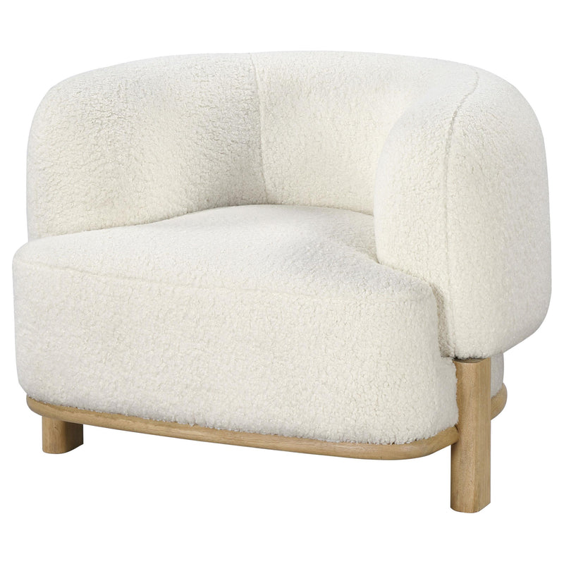  Coaster Furniture Lawler 903169 Upholstered Barrel Back Accent Chair - Ivory IMAGE 3