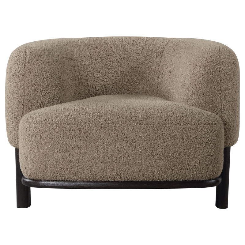  Coaster Furniture Lawler 903170 Upholstered Barrel Back Accent Chair - Mushroom IMAGE 2