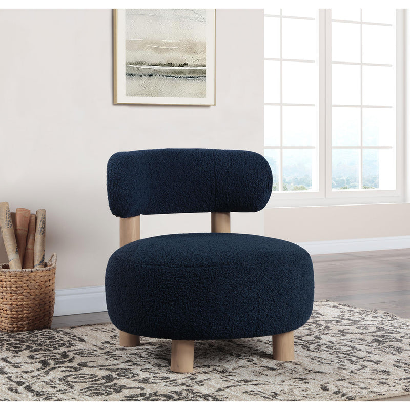  Coaster Furniture Zonie 903168 Boucle Upholstered Barrel Back Accent Chair - Blue IMAGE 9