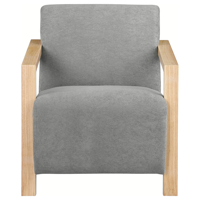  Coaster Furniture Diego 902269 Upholstered Accent Arm Chair with Wood Arms - Grey IMAGE 2