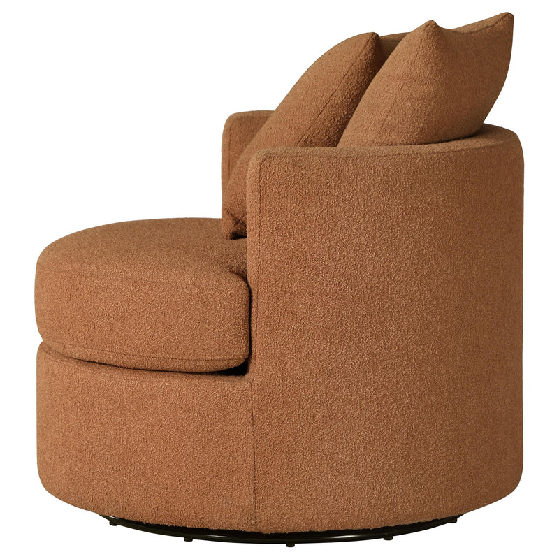  Coaster Furniture Debbie 902275 Upholstered Swivel Accent Chair - Burnt Orange IMAGE 4
