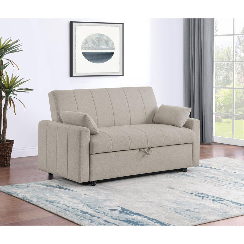  Coaster Furniture Portland 350142 Boucle Upholstered Sleeper Sofa Bed - Latte IMAGE 10