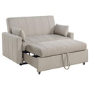  Coaster Furniture Portland 350142 Boucle Upholstered Sleeper Sofa Bed - Latte IMAGE 2