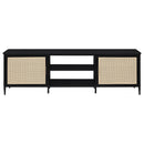  Coaster Furniture Amherst 710034 2-door 70-inch Metal TV Stand Media Console - Black IMAGE 2