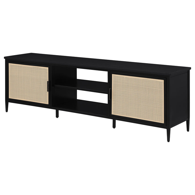  Coaster Furniture Amherst 710034 2-door 70-inch Metal TV Stand Media Console - Black IMAGE 4