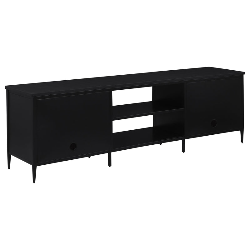  Coaster Furniture Amherst 710034 2-door 70-inch Metal TV Stand Media Console - Black IMAGE 6